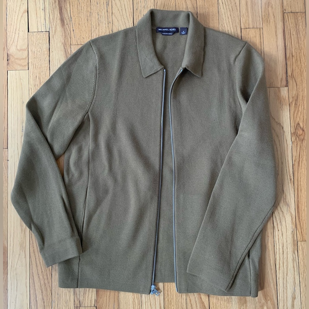 Michael Kors Merino Wool Jacket Sweater Cardigan Overcoat Knit